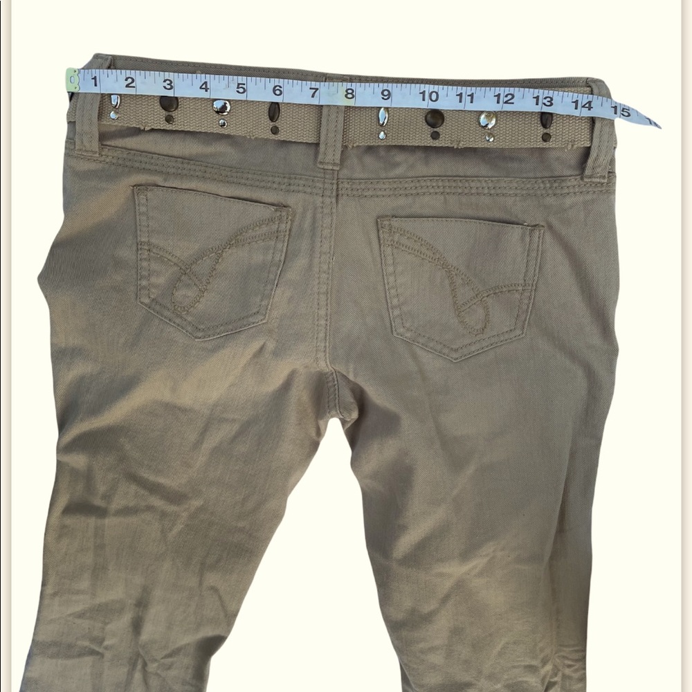 Wurl Boot khaki low rise bootcut jeans with belt - Picture 4 of 8